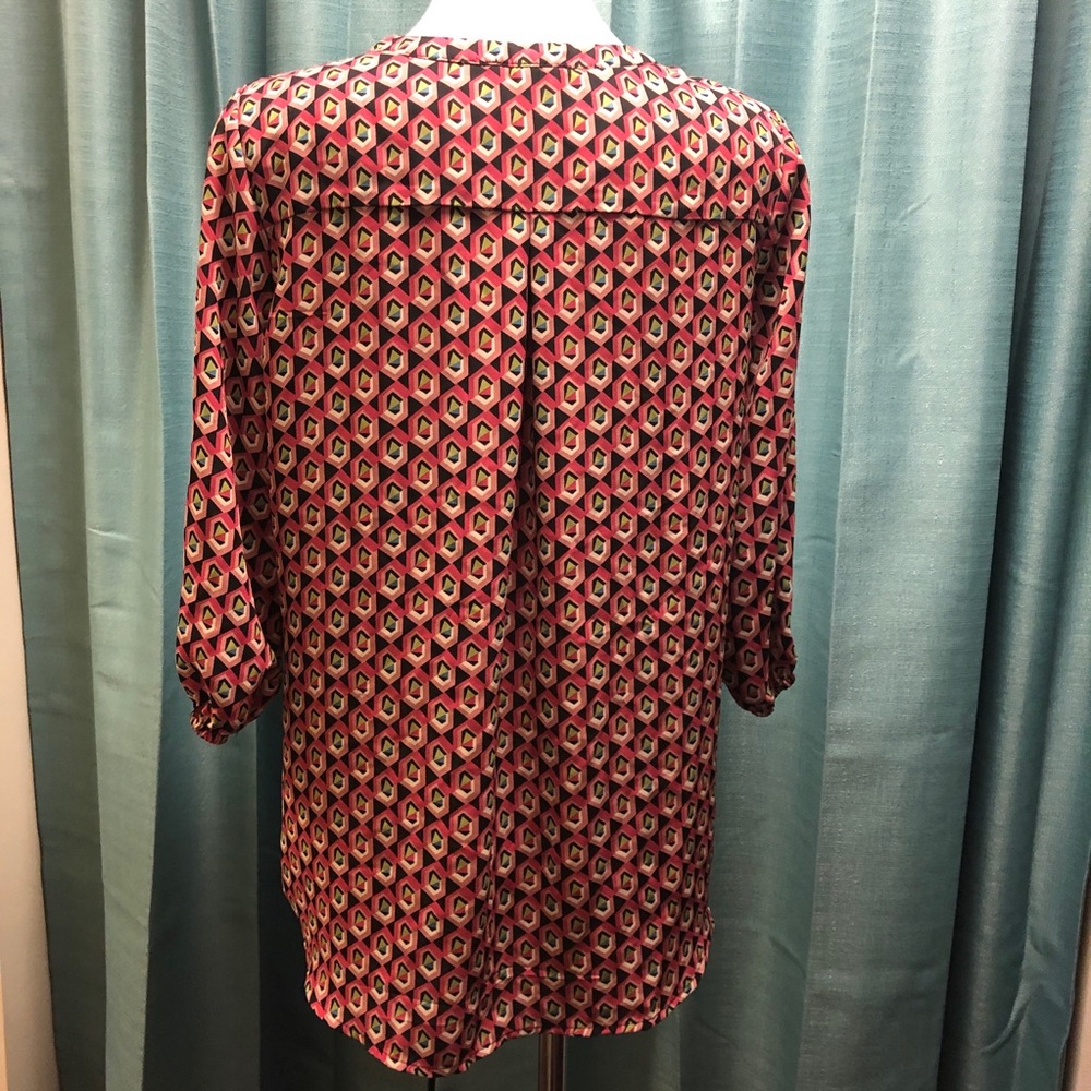 Pleione | Print blouse | Split neck | S - Picture 4 of 6